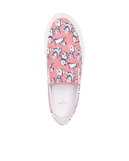 Céline Pink Logo Low-Cut Skate Shoes for men