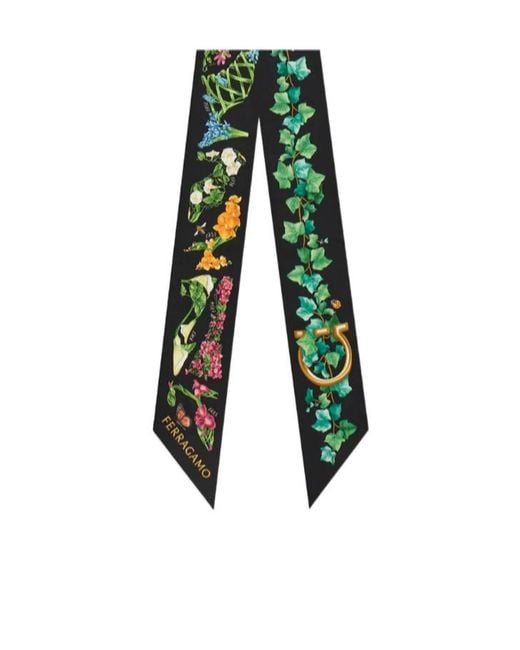 Ferragamo White Eden Shoes Print Bandeau Scarf