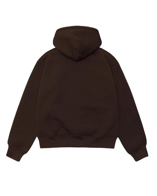 Stussy Brown Stüssy Sherpa Lined Hooded Sweater for men