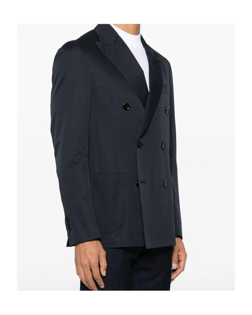 Lardini Blue Double-Breasted Blazer for men
