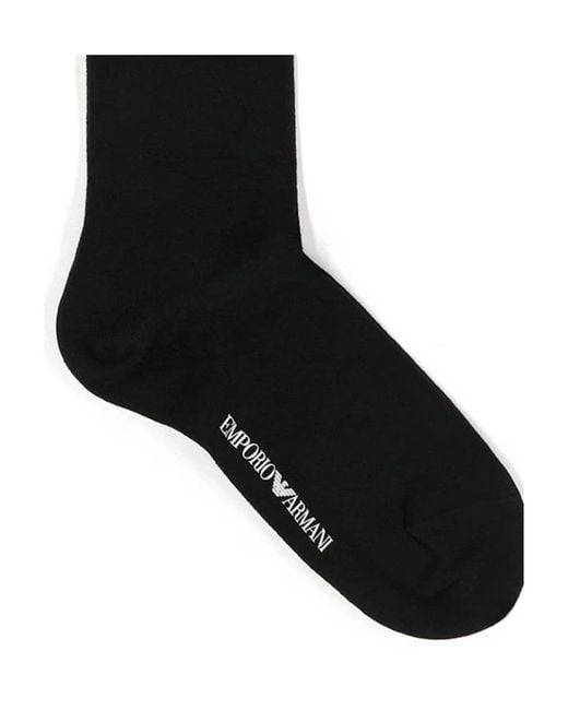 Emporio Armani Black Logo Socks for men