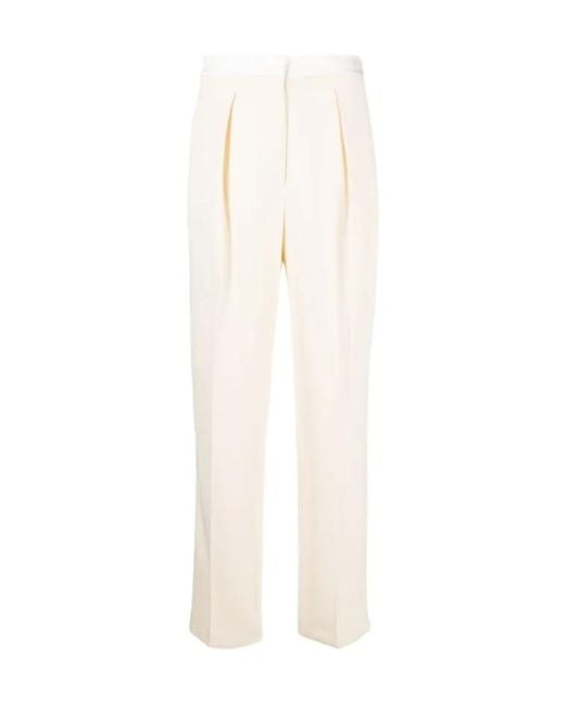 Forte_forte White Pleat-Detail High-Waist Trousers