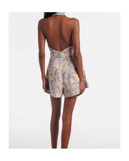 Zimmermann White Daylight Printed Linen Romper