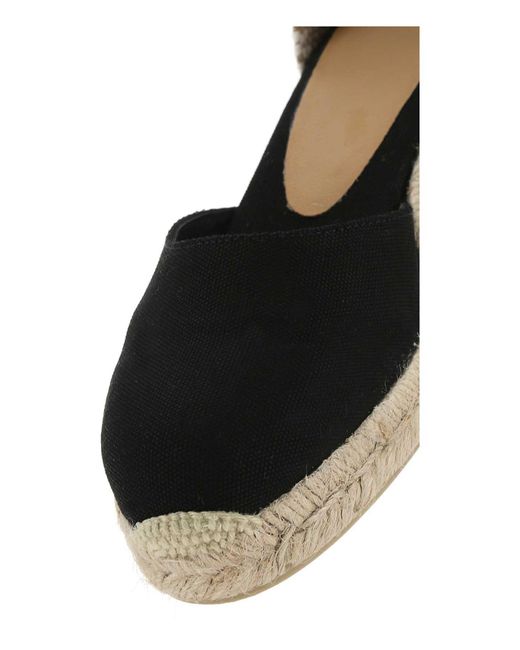 Castaner Black Castañer Round Toe Wedge Espadrilles