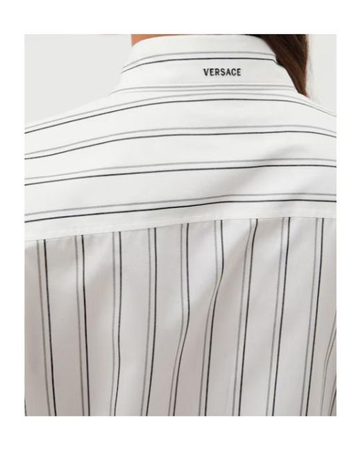 Versace White Long-Sleeved Striped Shirt