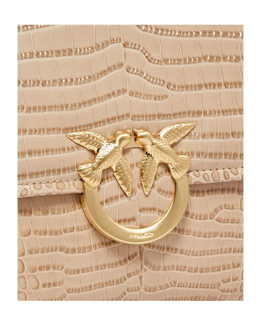 Pinko Natural Love Birds Box Embossed Mini Shoulder Bag