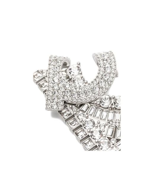Ferragamo White Geometric Arched Brooch