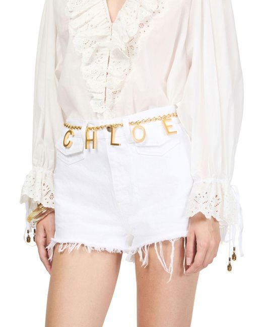 Chloé White Letters Belt