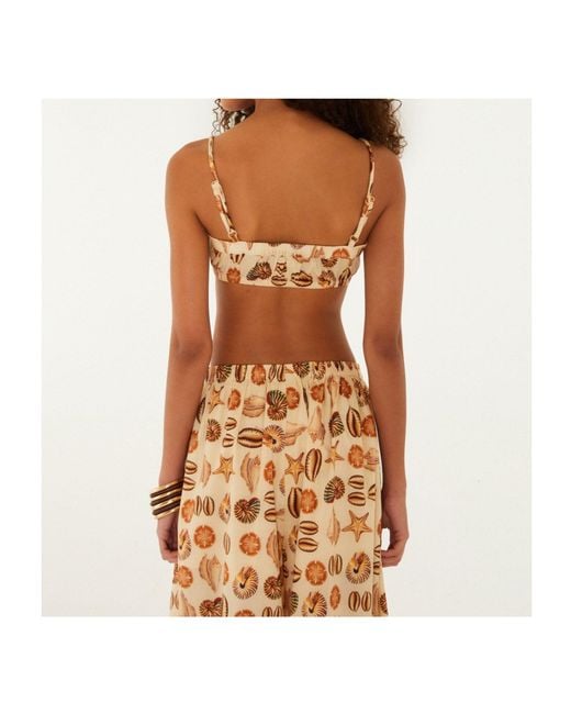 Farm Rio Orange Patterned Short Tank Top