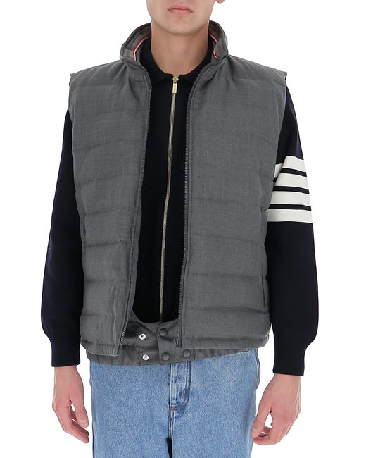 Thom Browne Gray Super 120S Down-Filled Ski Vest for men