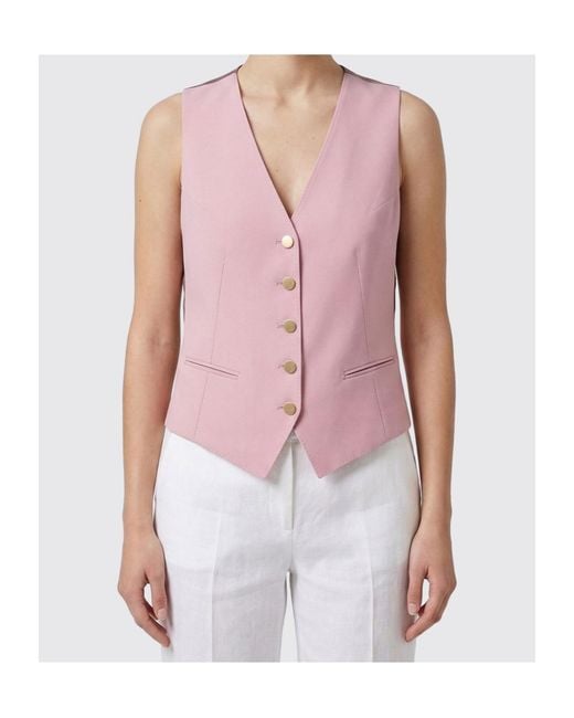 Tagliatore Pink Gail V-Neck Buttoned Blazer