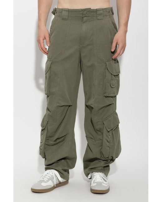 Balmain Green Logo-Embroidered Cargo Pants for men