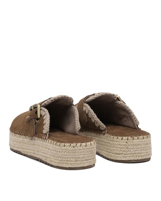 Mou Brown Round Toe Mules