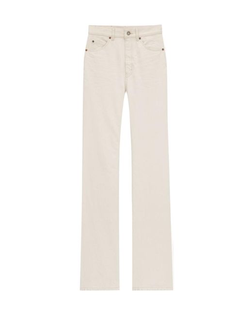 Saint Laurent White 70's High Waist Straight Leg Jeans