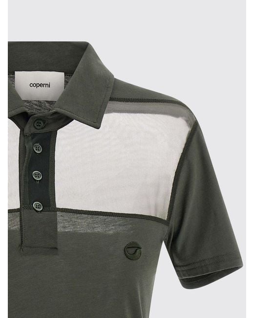 Coperni Green 'sheer Striped' Polo Shirt