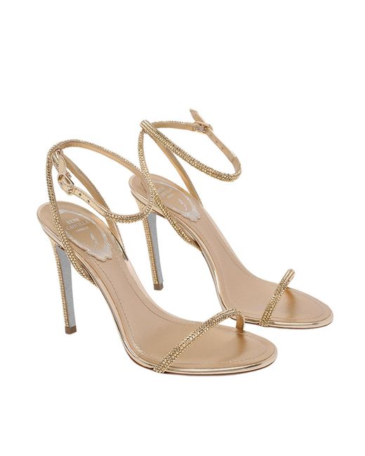 Rene Caovilla White René Caovilla Embellished Heeled Sandals