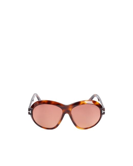 Tom Ford Pink Eyewear Inger Round Frame Sunglasses