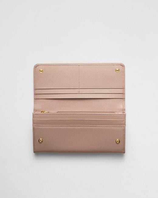 Prada Pink Logo Continental Wallet