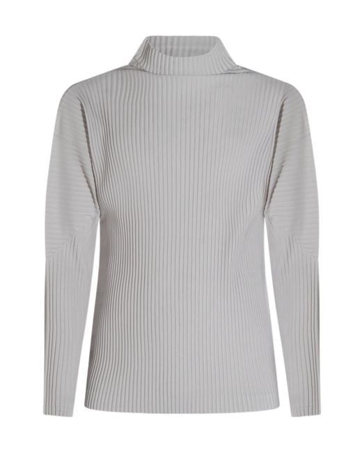 Homme Plissé Issey Miyake Gray Homme Plissé Issey Miyake Knitted Top for men