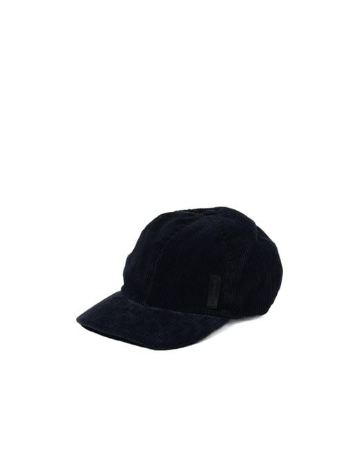 Emporio Armani Blue Corduroy Baseball Hat for men