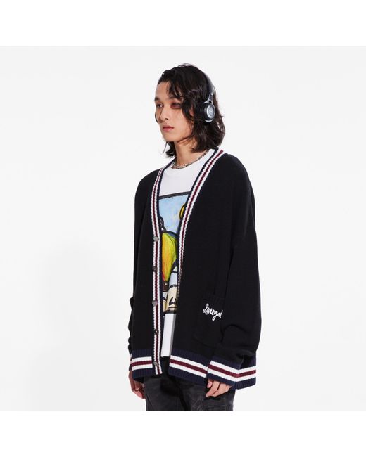 LIU REGALI Black Sonic Jacquard Knitted Cardigan for men