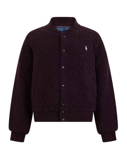 Polo Ralph Lauren Blue Buttoned Cable-Knit Cardigan