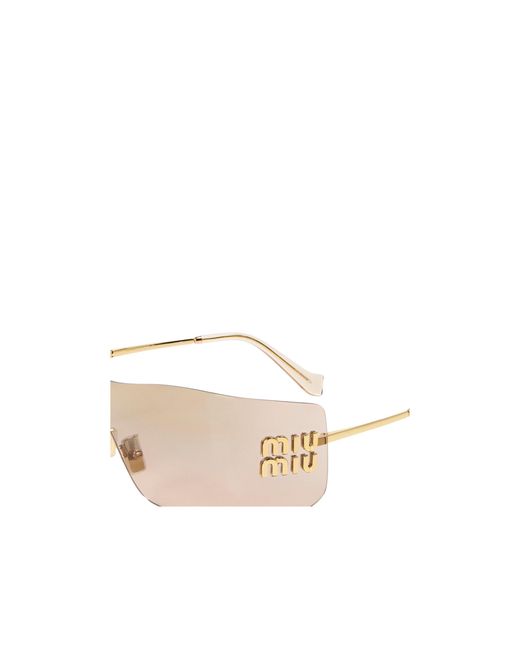 Miu Miu White Round Sunglasses