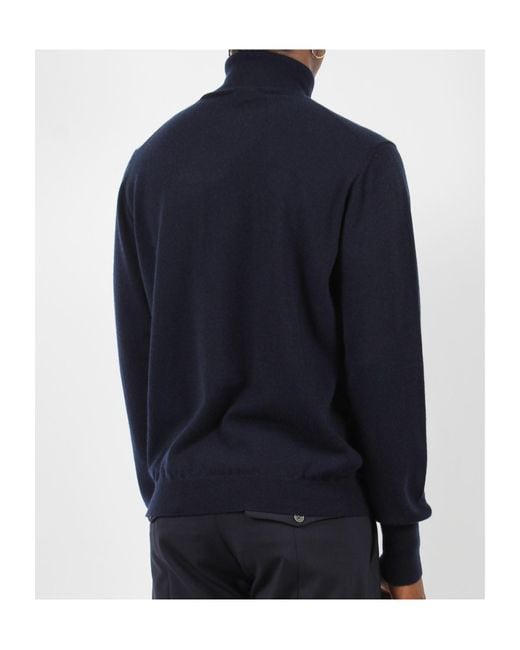 Drumohr Blue Cashmere Sweater for men