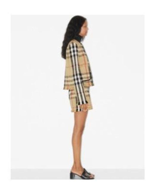 Burberry Natural Checked Frayed Edge Mini Skirt