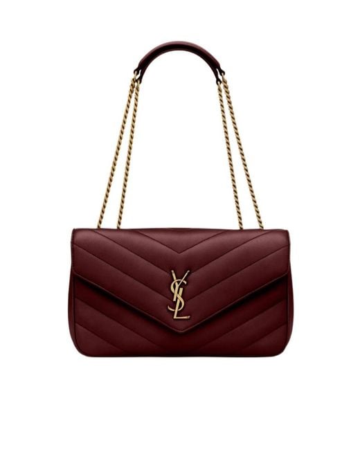 Saint Laurent Red Loulou Medium Shoulder Bag