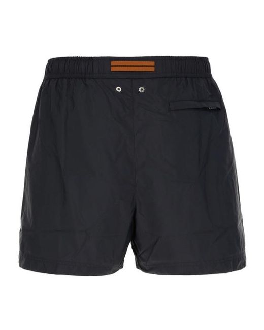 Zegna Black Drawstring Swim Shorts for men
