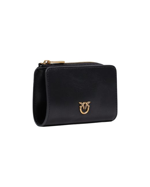 Pinko Black Logo Plaque Mini Wallet