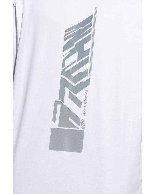 Emporio Armani White Graphic-Print T-Shirt for men