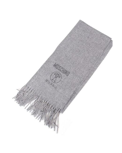 Moschino Gray Logo Scarf for men