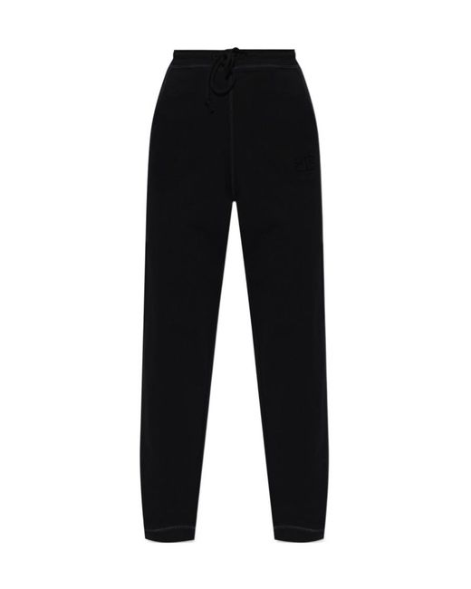 Ganni Black Logo-Embroidered Trousers