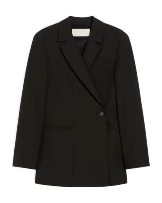 iBlues Black Notched-Lapel Double-Breasted Blazer