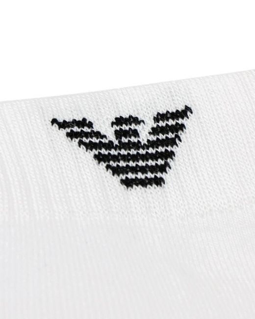 Emporio Armani White Logo Socks for men