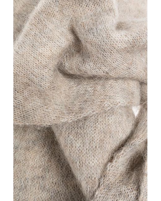 Moschino Natural Rectangular Scarf And Gloves Set