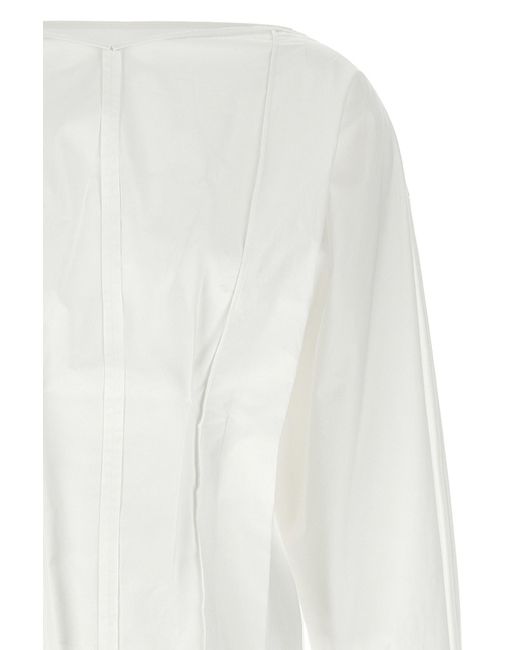 Khaite White Wenley Long-Sleeved Blouse