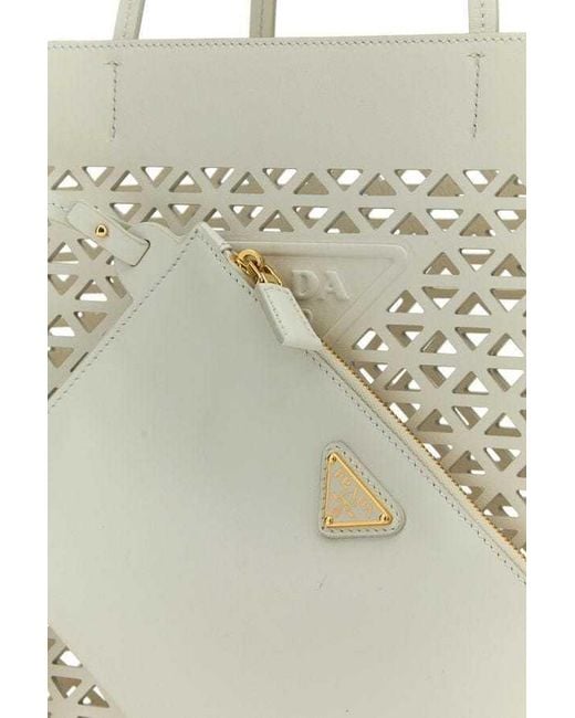 Prada White Logo Shoulder Bag