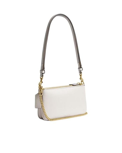 COACH White Audrey Leather Crossbody Bag