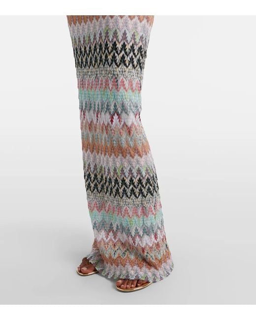 Missoni White Sequin-Knit Metallic Gown