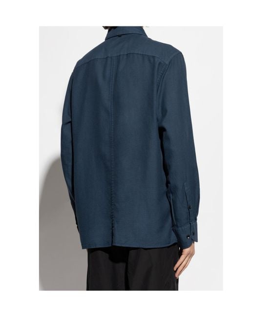 Rag & Bone Blue Textured Button-Up Shirt for men