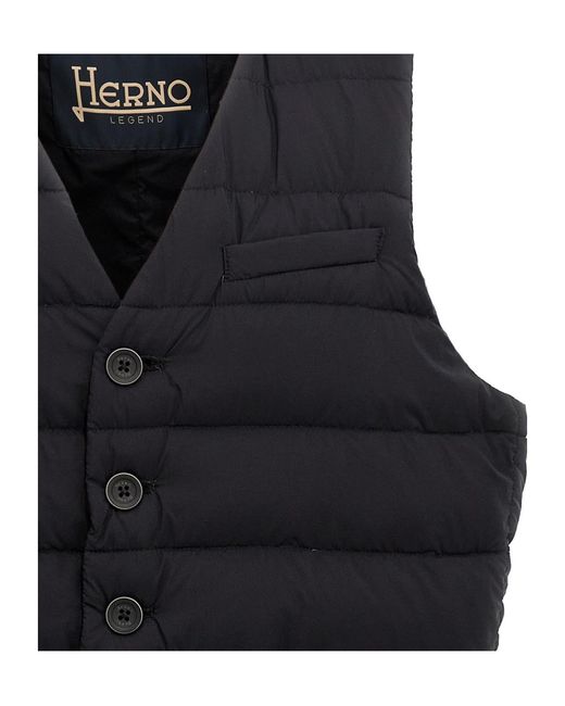 Herno Black Il Panciotto Vest for men
