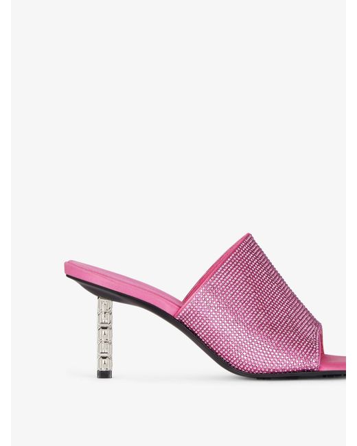 Givenchy Pink All Strass G Cube Mules