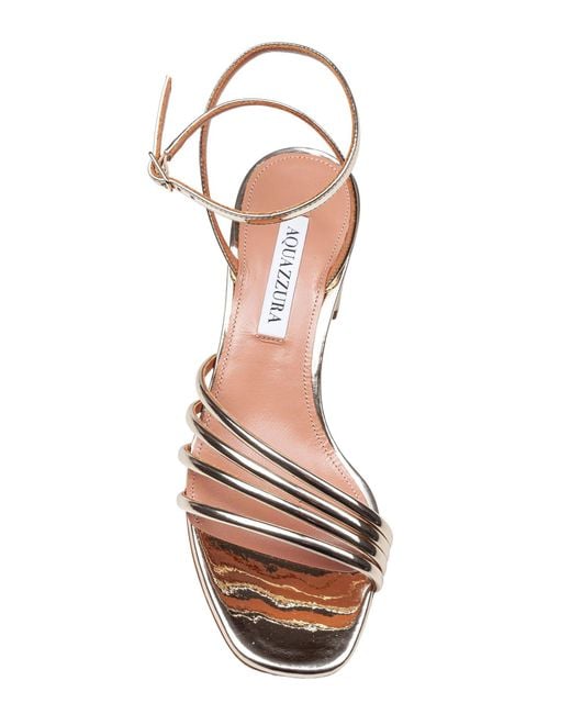 Aquazzura Metallic 50Mm Latour Block-Heel Sandals