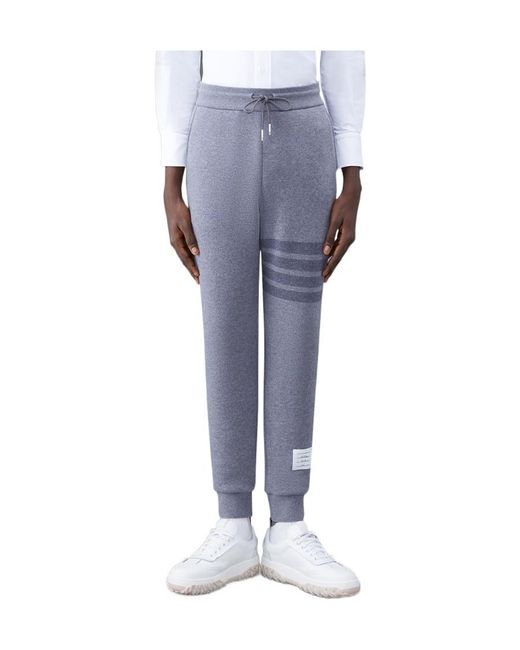 Thom Browne Black Four Bar Drawstring Joggers for men