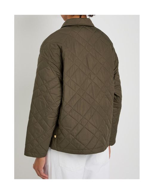 Nili Lotan Green Helah Quilted Shell Jacket