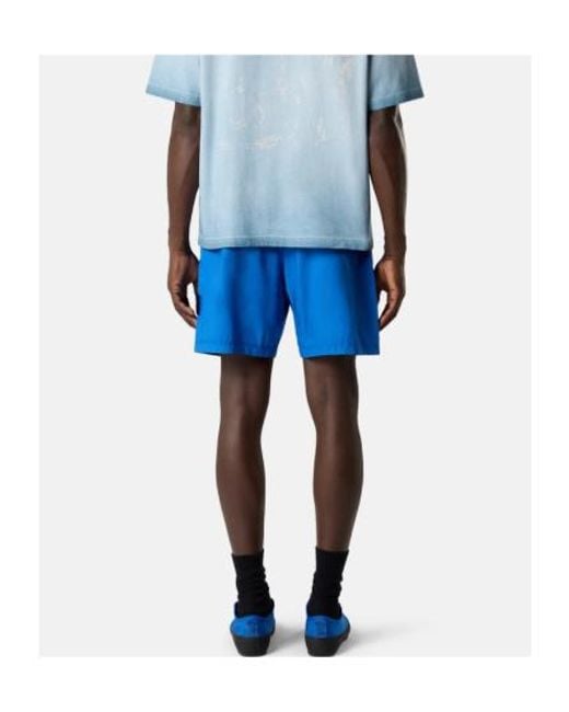 Stone Island Blue Compass Logo-Patch Shorts for men