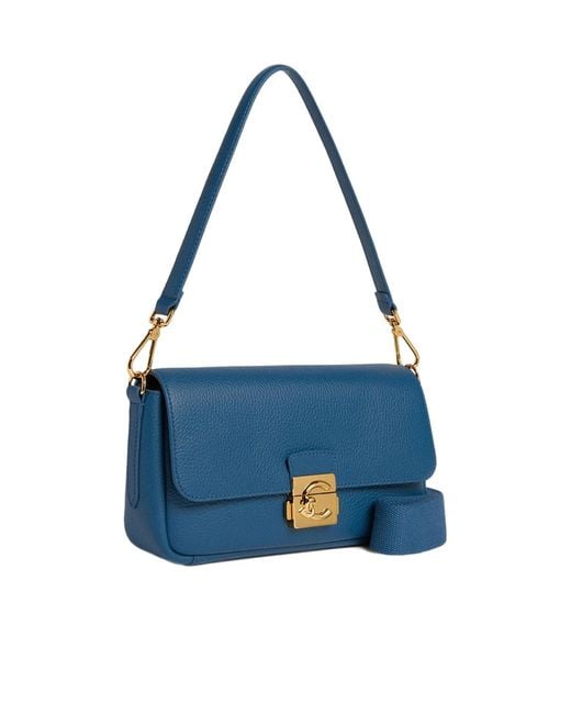 Coccinelle Blue Medium C-Me Lock Shoulder Bag